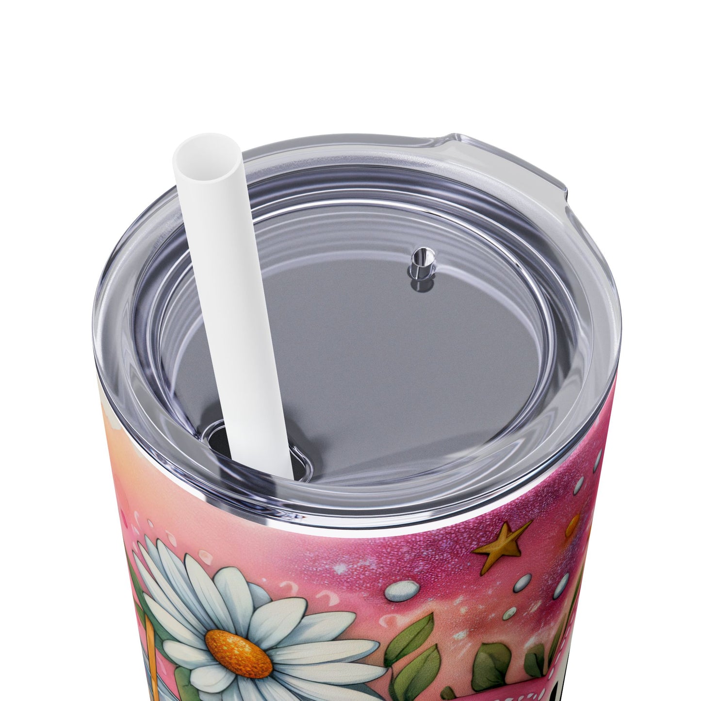 Jesus Fills My Cup Skinny Tumbler with Straw - 20oz Inspirational Drinkware
