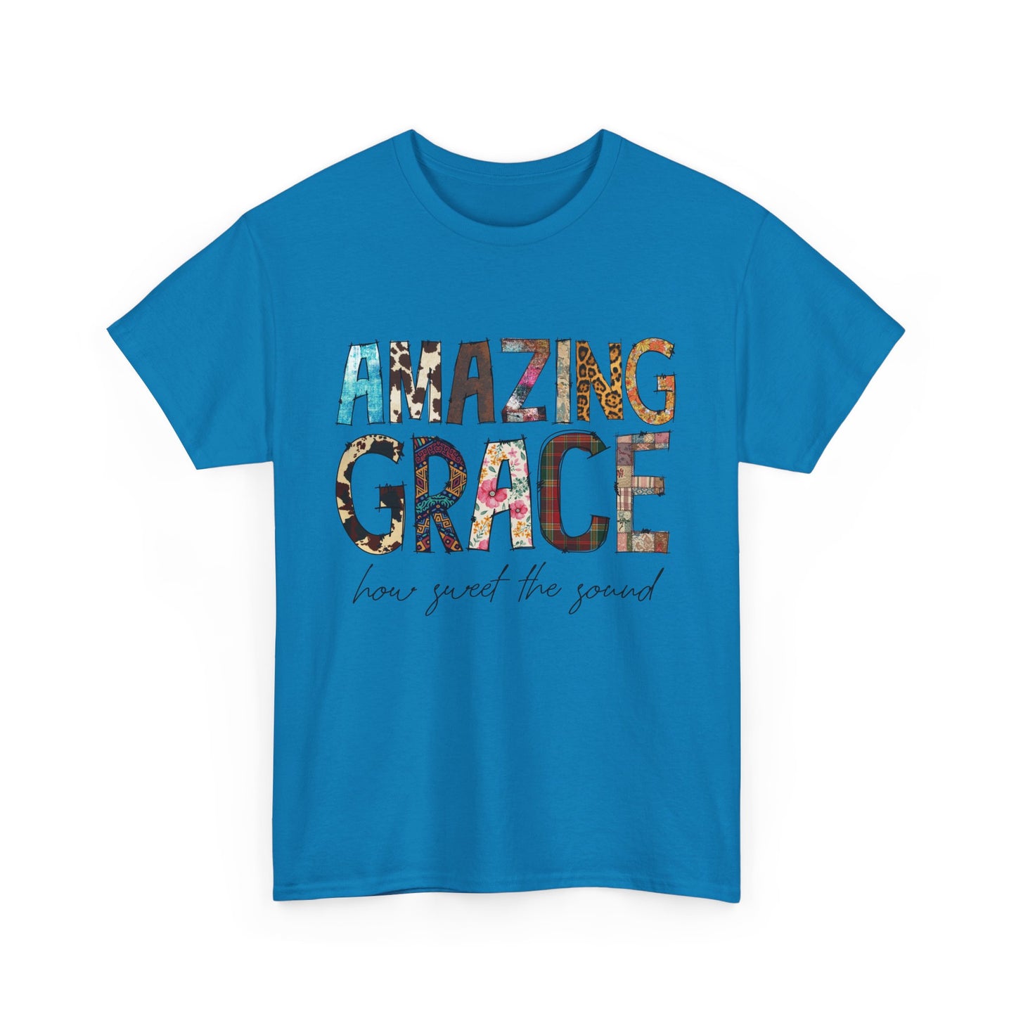 Amazing Grace Unisex Heavy Cotton Tee, Inspirational T-Shirt for Music Lovers, Spiritual Gift, Church Apparel, Faith-Based Fashion