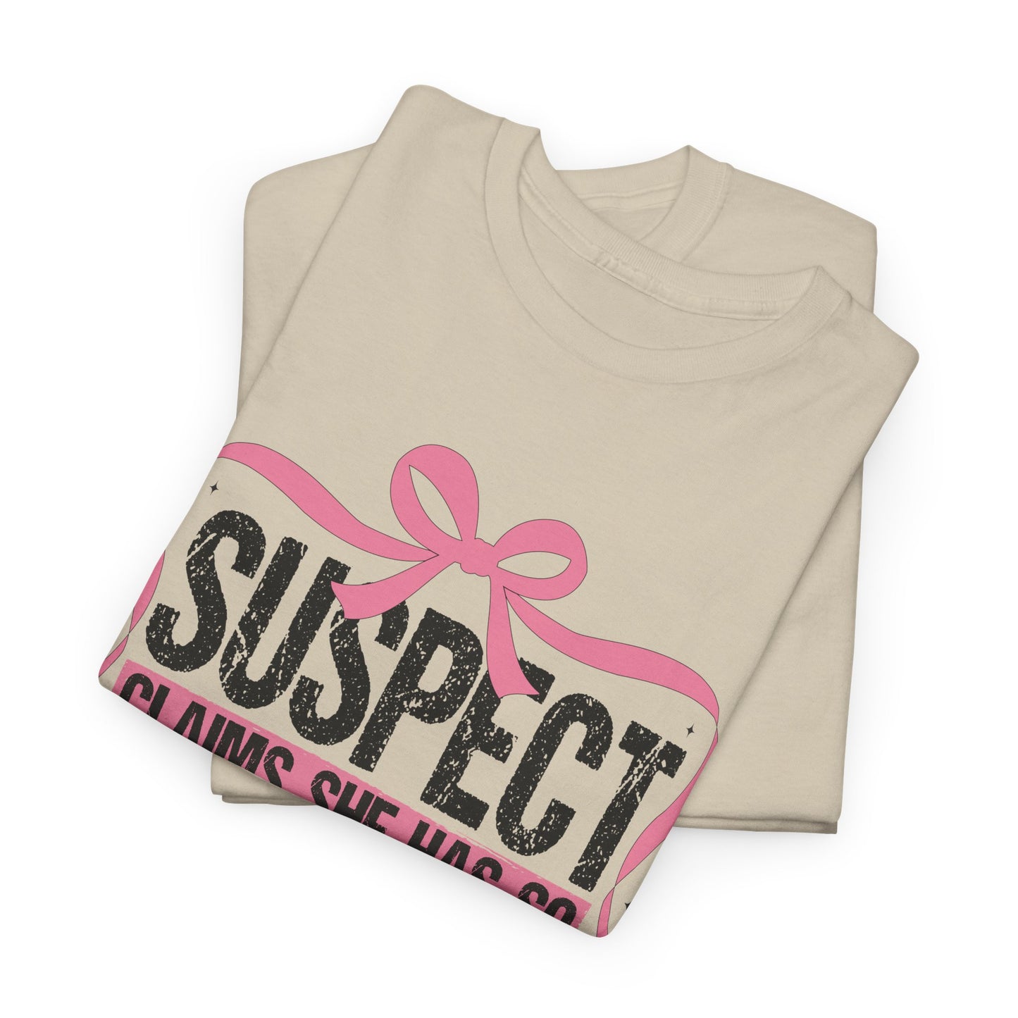 Funny Unisex Heavy Cotton Tee - "Suspect Claims She Has So Much To Do But Lays Down to Nap Instead"