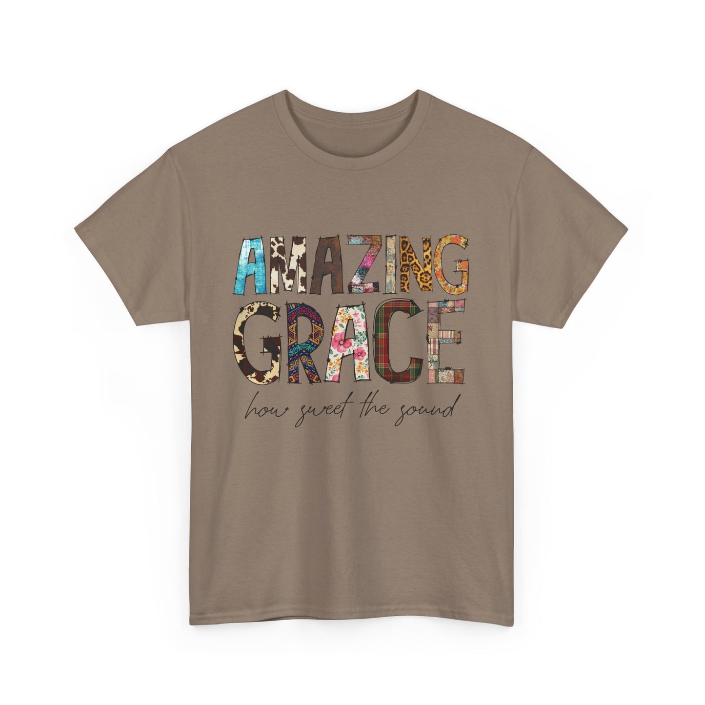 Amazing Grace Unisex Heavy Cotton Tee, Inspirational T-Shirt for Music Lovers, Spiritual Gift, Church Apparel, Faith-Based Fashion