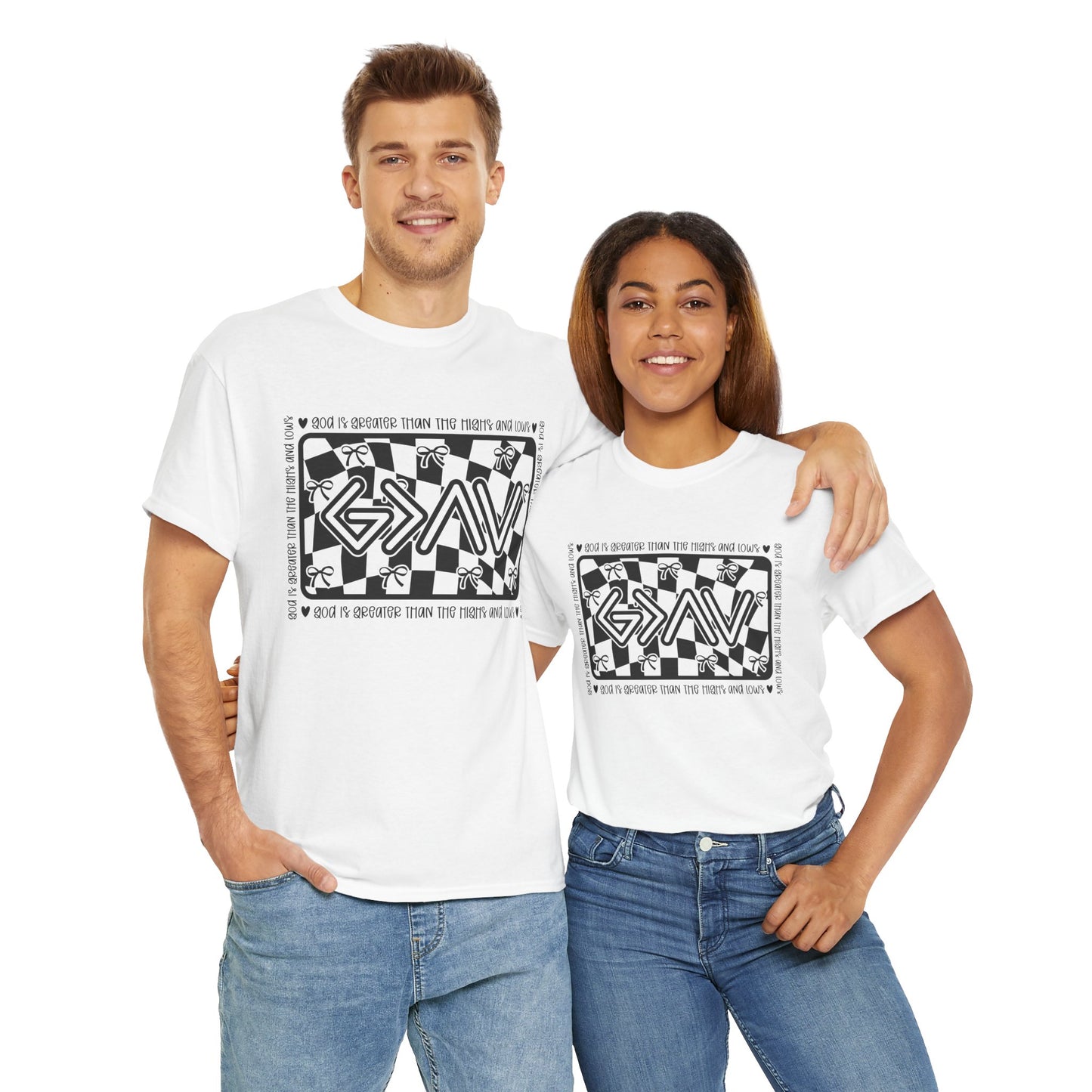 Unisex Heavy Cotton Tee - God is Greater than my ups and downs
