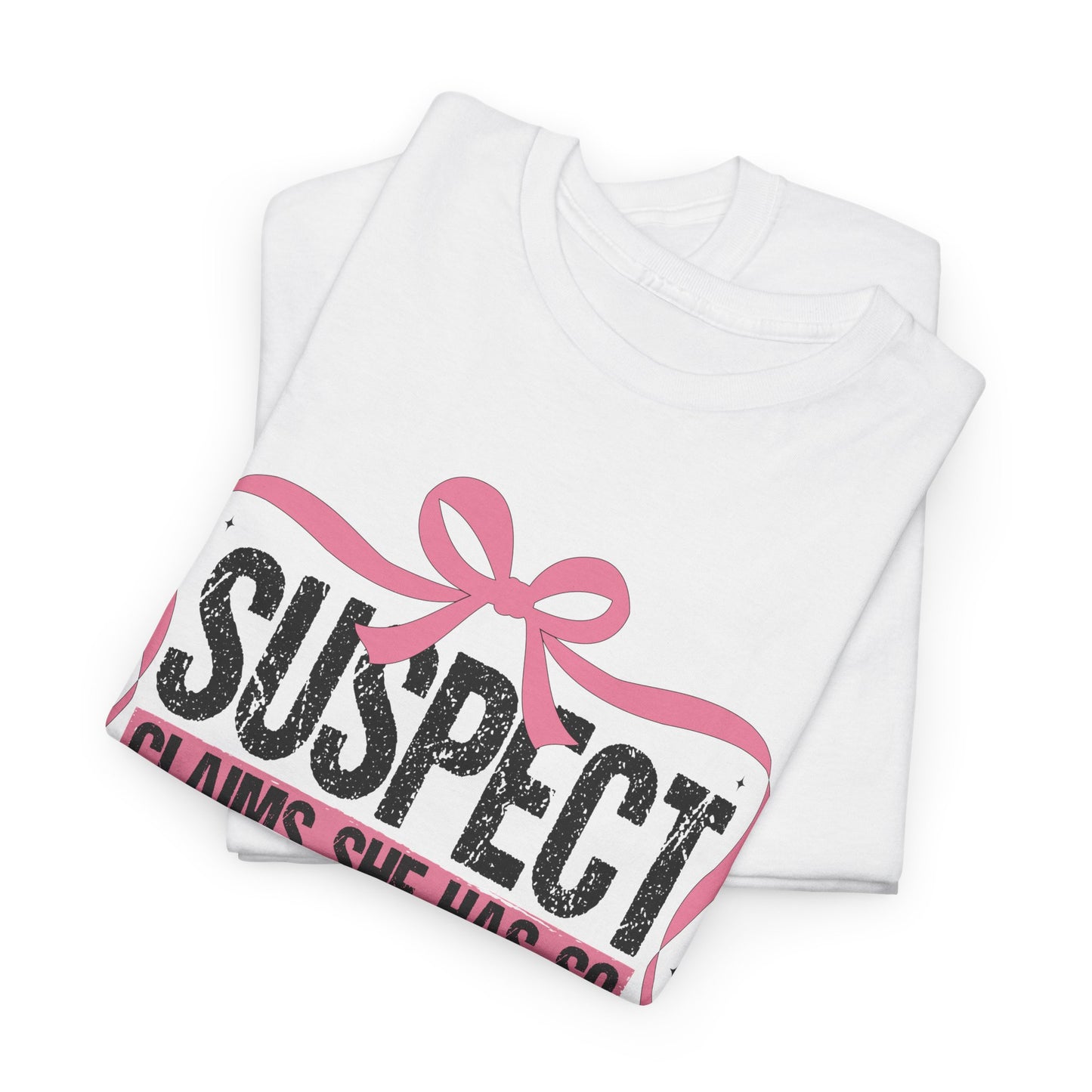 Funny Unisex Heavy Cotton Tee - "Suspect Claims She Has So Much To Do But Lays Down to Nap Instead"