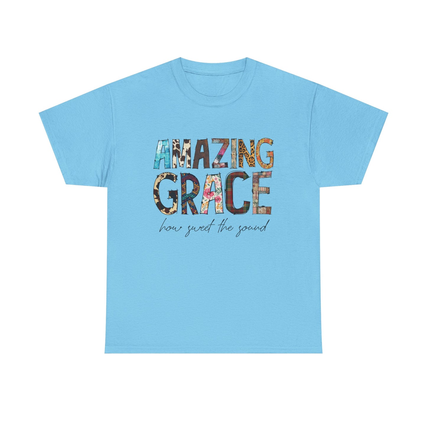 Amazing Grace Unisex Heavy Cotton Tee, Inspirational T-Shirt for Music Lovers, Spiritual Gift, Church Apparel, Faith-Based Fashion