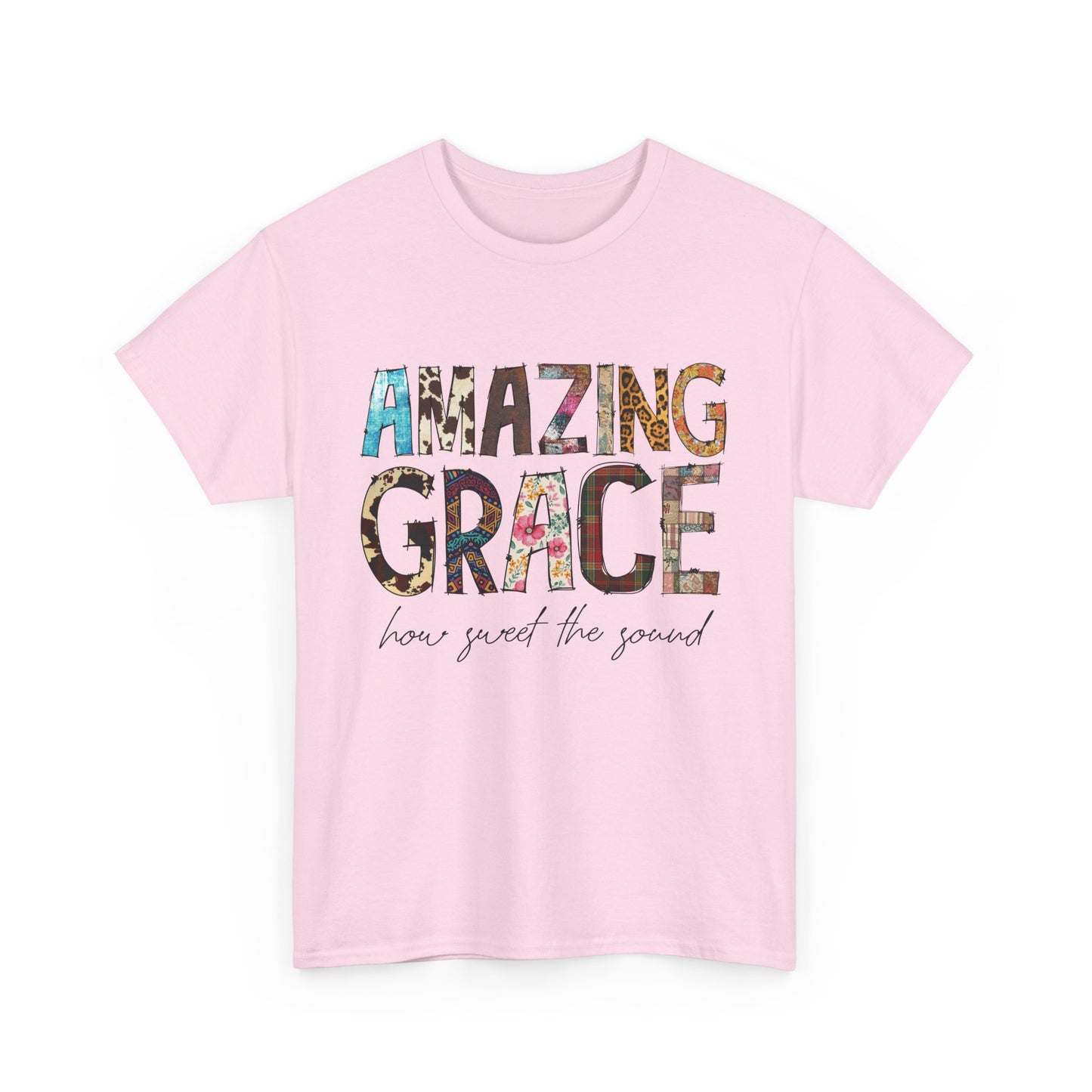 Amazing Grace Unisex Heavy Cotton Tee, Inspirational T-Shirt for Music Lovers, Spiritual Gift, Church Apparel, Faith-Based Fashion