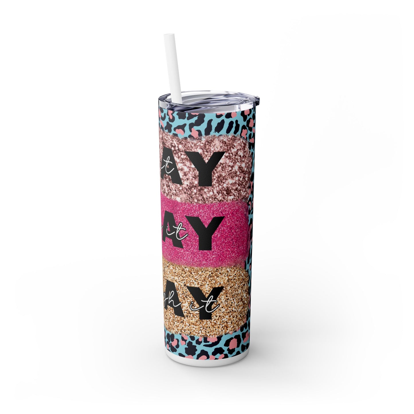 Pray Pray Pray Skinny Tumbler with Straw - 20oz, Perfect Gift for Party Lovers