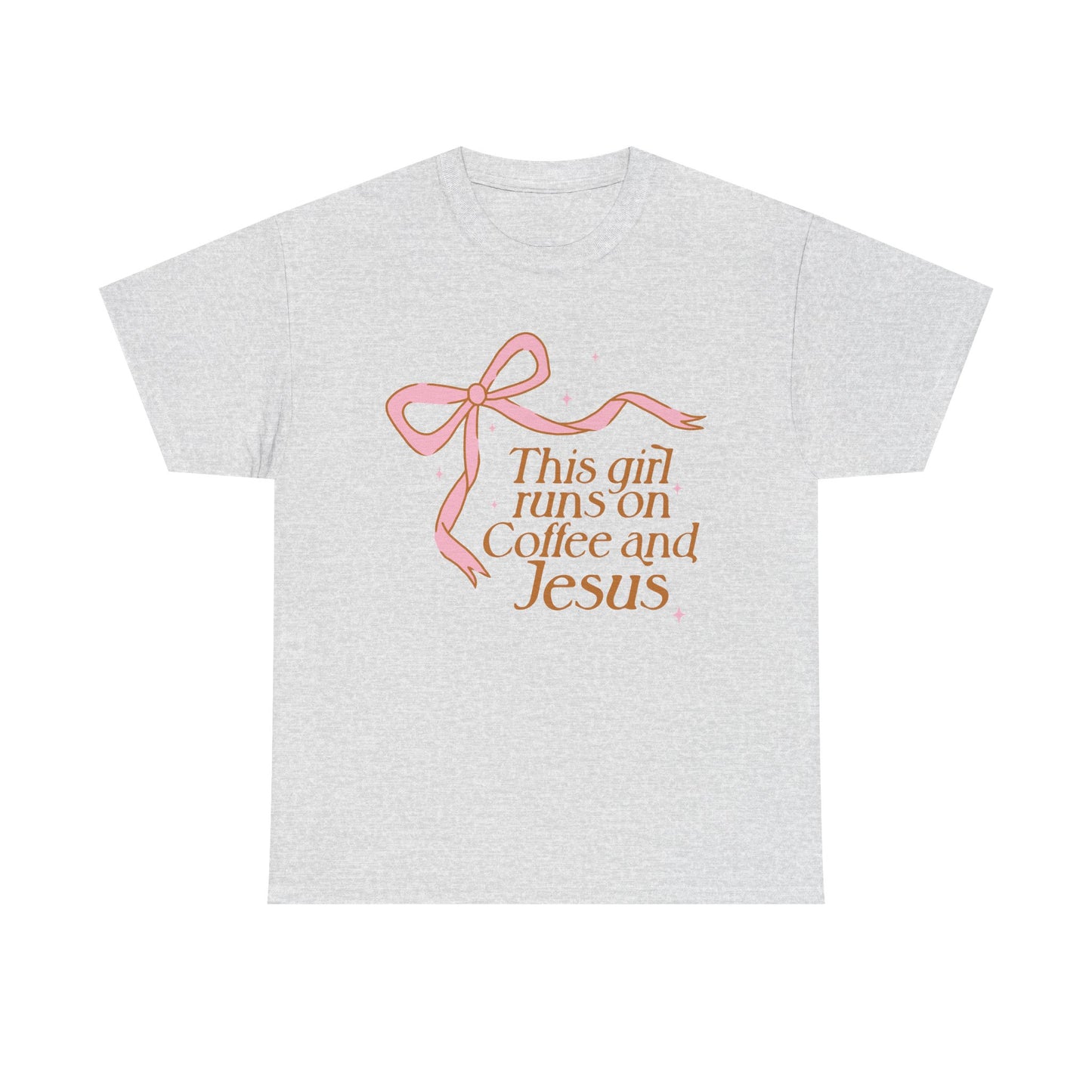 Unisex Heavy Cotton Tee - 'This Girl Runs on Coffee and Jesus'