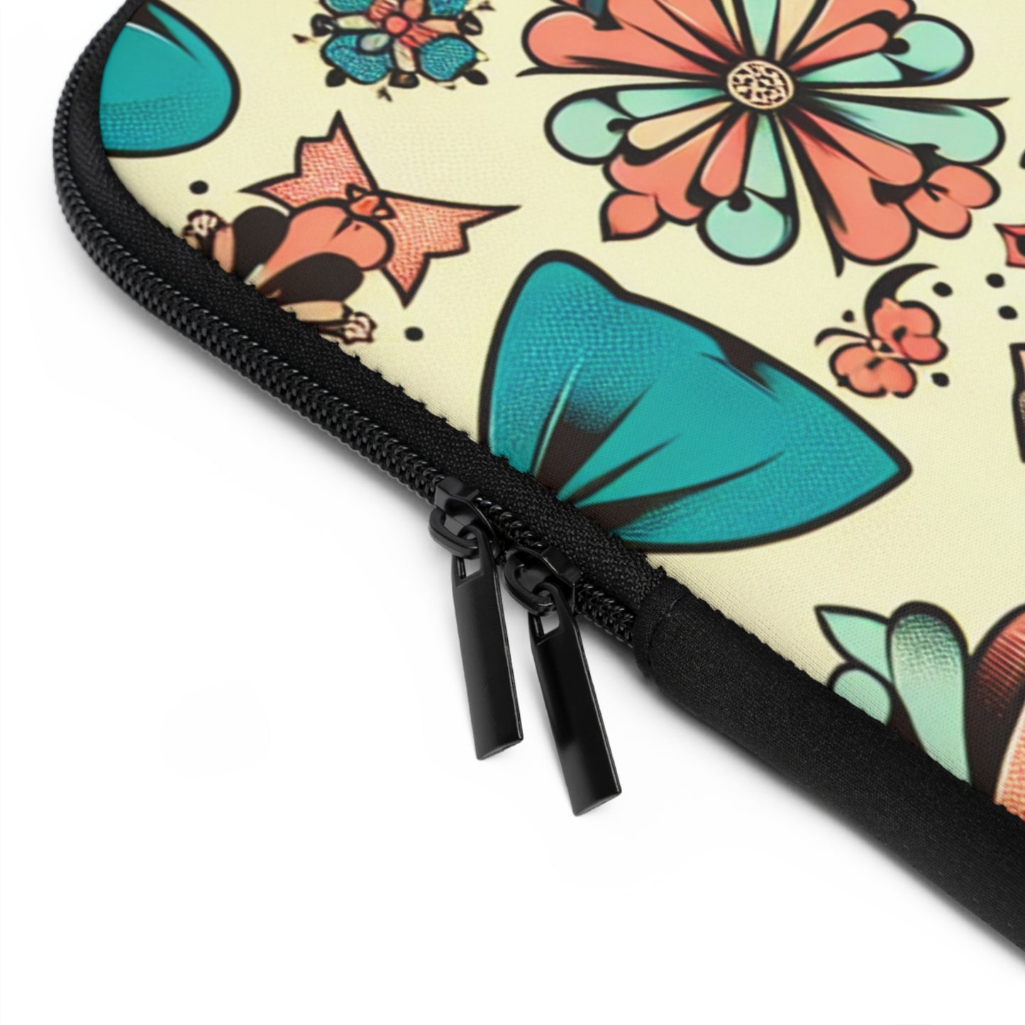 Vintage Floral Laptop Sleeve - Stylish Protective Case with Bow Design