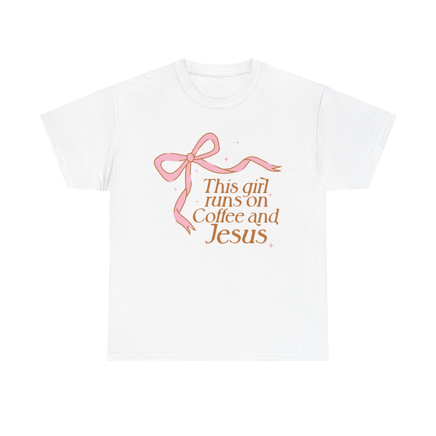 Unisex Heavy Cotton Tee - 'This Girl Runs on Coffee and Jesus'