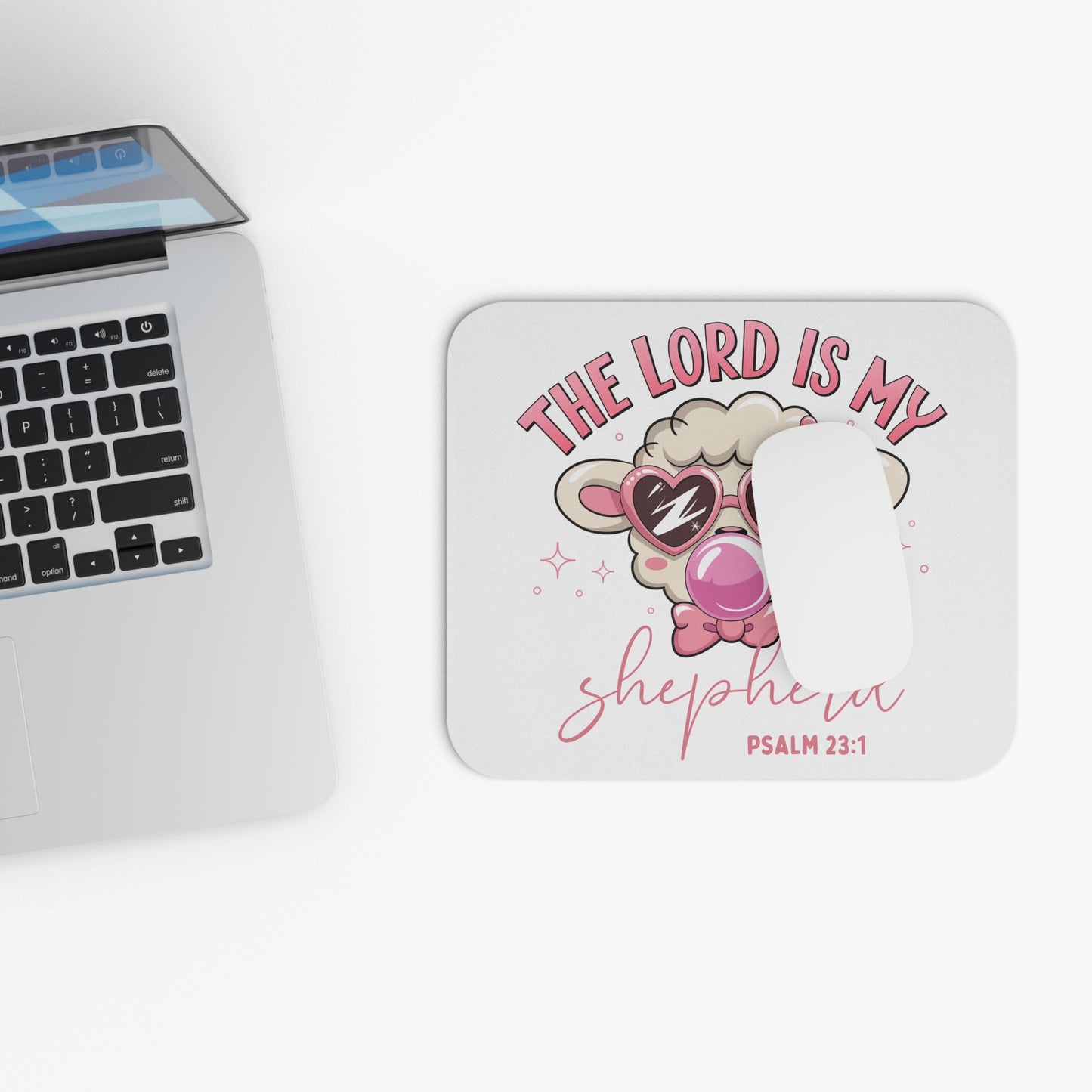 Cute Pastor Sheep Mouse Pad - ‘The Lord is My Shepherd’ Design - Ideal for Office & Home