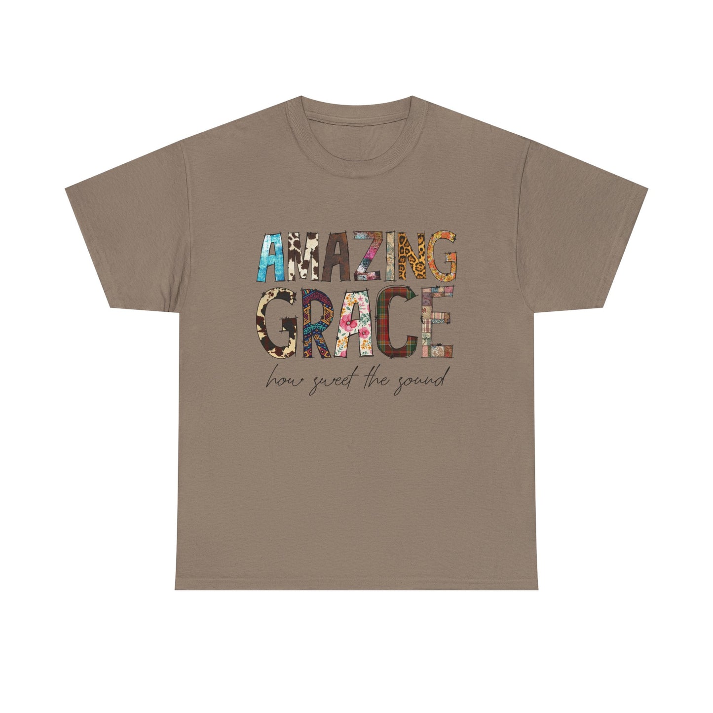 Amazing Grace Unisex Heavy Cotton Tee, Inspirational T-Shirt for Music Lovers, Spiritual Gift, Church Apparel, Faith-Based Fashion