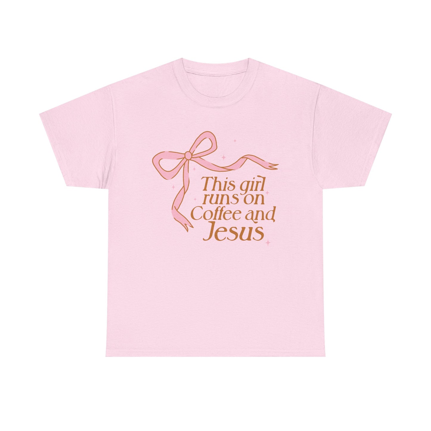 Unisex Heavy Cotton Tee - 'This Girl Runs on Coffee and Jesus'
