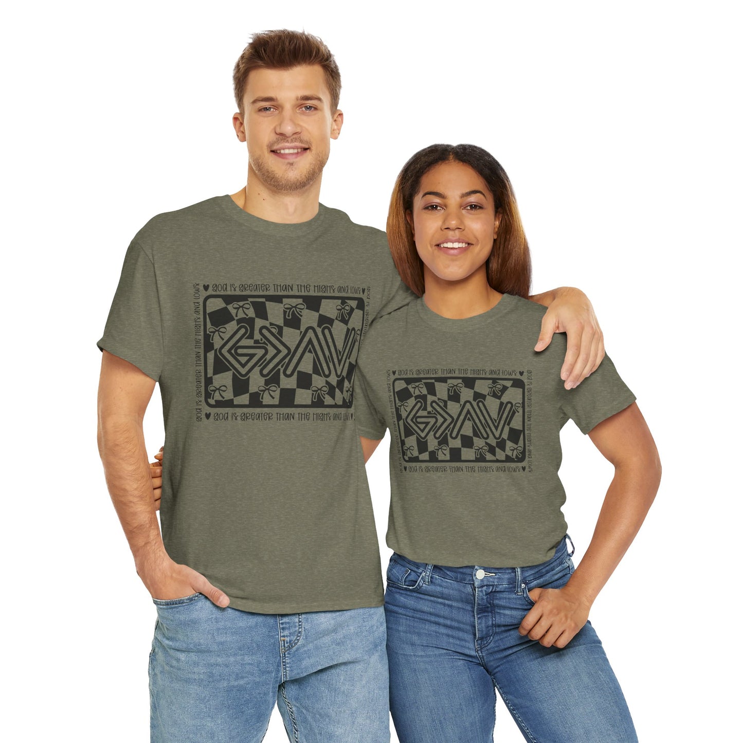 Unisex Heavy Cotton Tee - God is Greater than my ups and downs