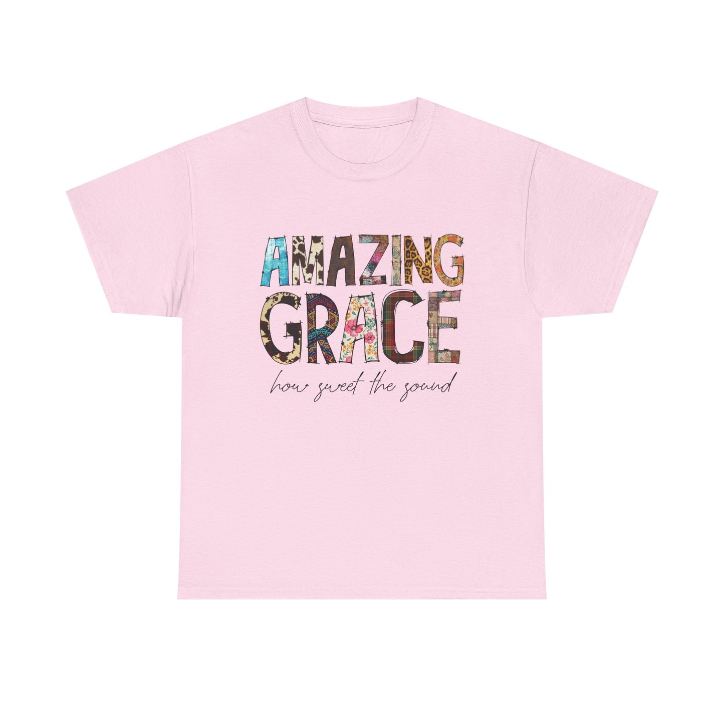 Amazing Grace Unisex Heavy Cotton Tee, Inspirational T-Shirt for Music Lovers, Spiritual Gift, Church Apparel, Faith-Based Fashion