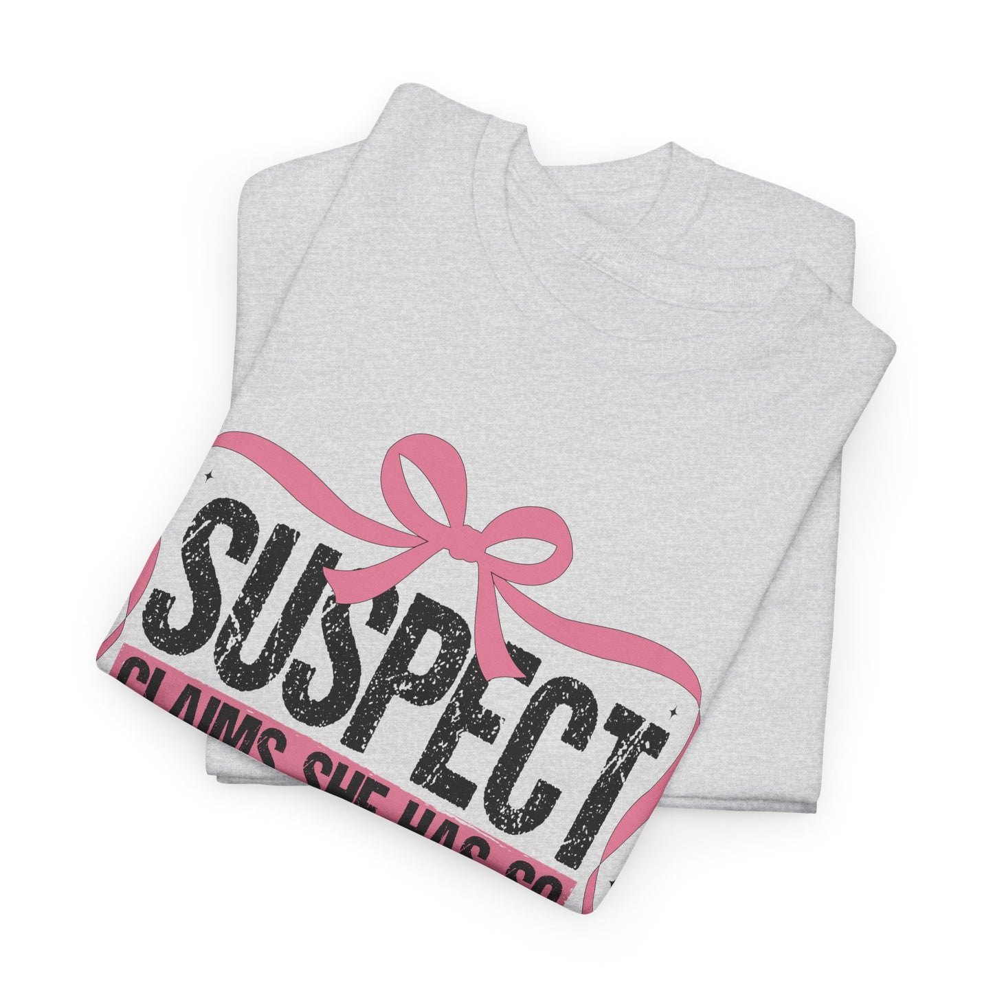 Funny Unisex Heavy Cotton Tee - "Suspect Claims She Has So Much To Do But Lays Down to Nap Instead"