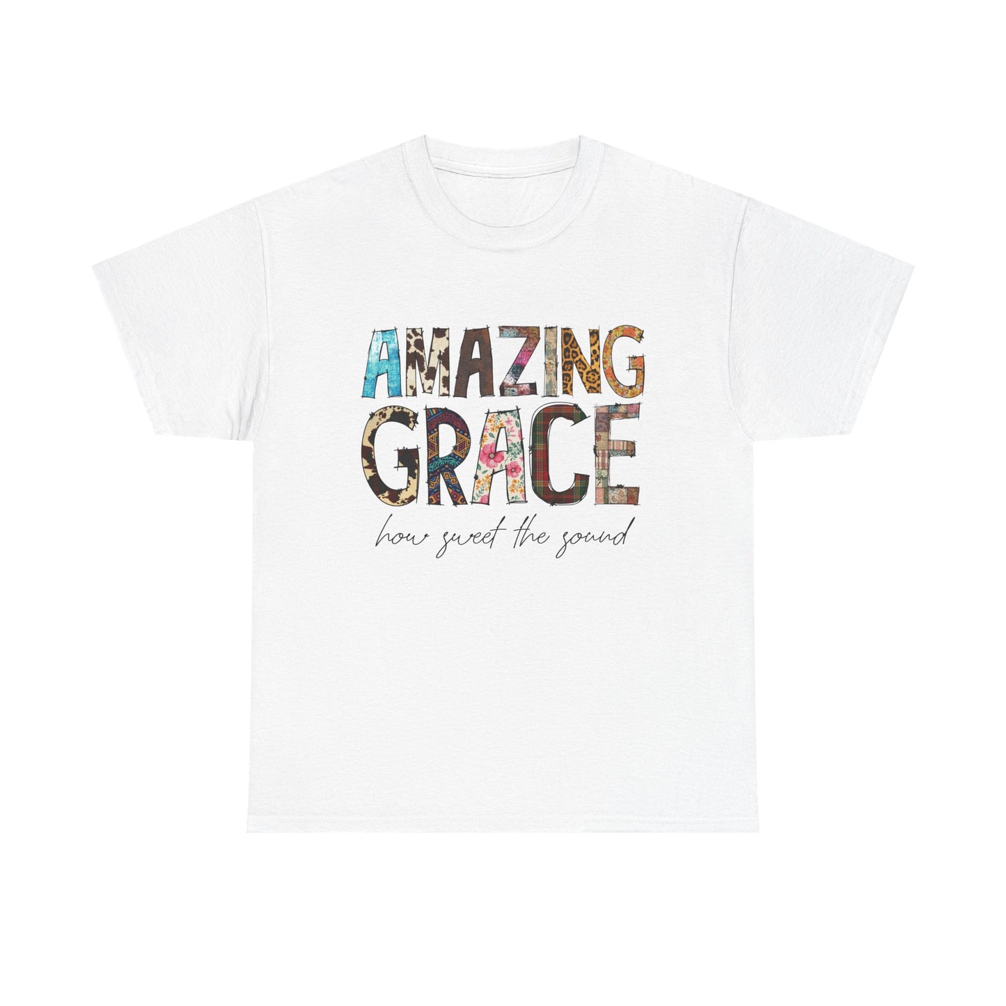 Amazing Grace Unisex Heavy Cotton Tee, Inspirational T-Shirt for Music Lovers, Spiritual Gift, Church Apparel, Faith-Based Fashion