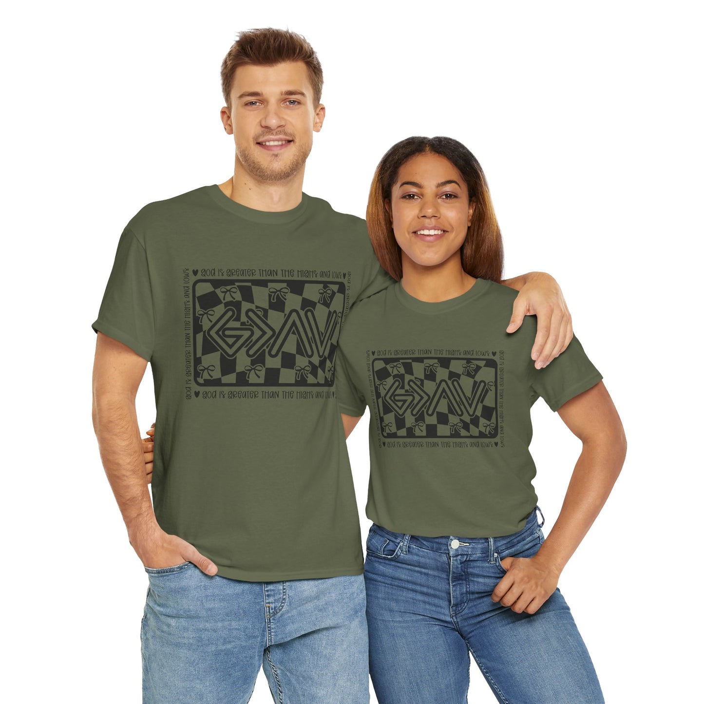 Unisex Heavy Cotton Tee - God is Greater than my ups and downs