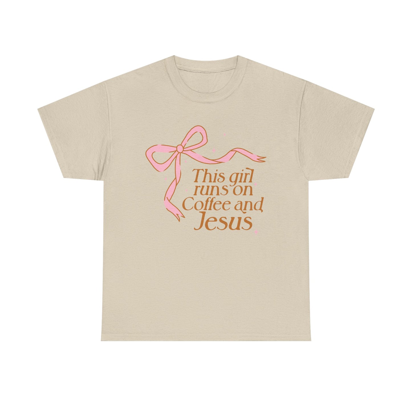 Unisex Heavy Cotton Tee - 'This Girl Runs on Coffee and Jesus'