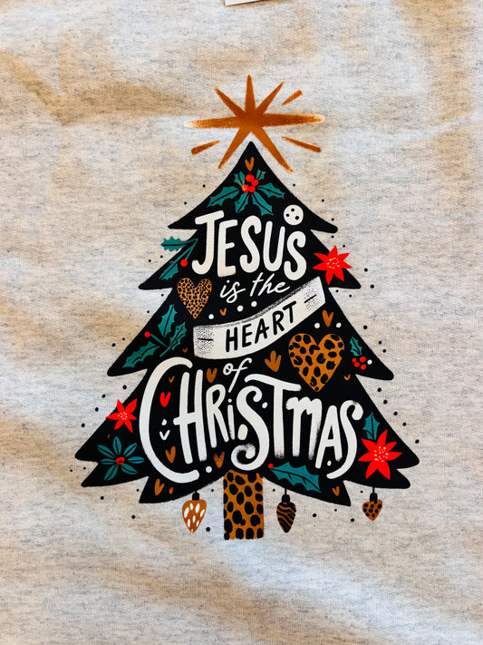Jesus Is the Heart of Christmas Sweatshirt | Christian Holiday Crewneck