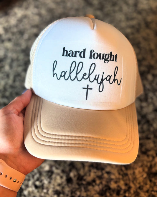 Hard Fought Hallelujah | Vintage hat | Gift for Her | Faith Inspired