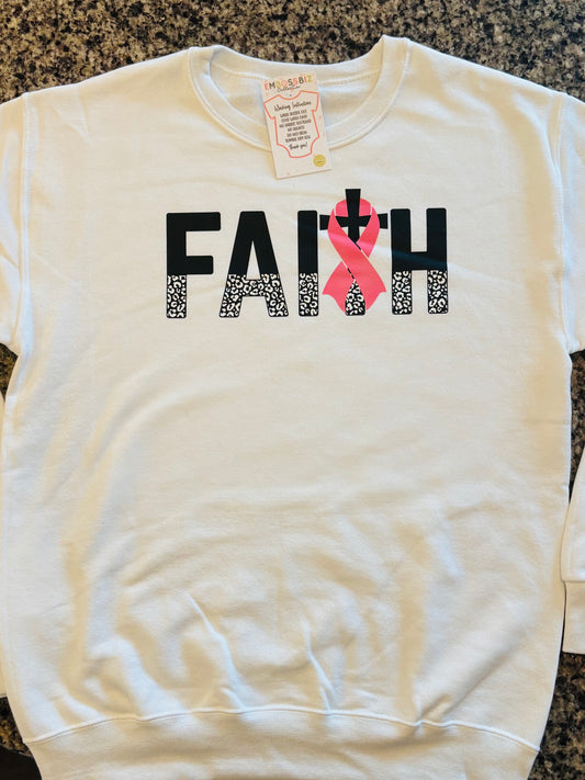 FAITH | Breast Cancer Awareness Christian Sweatshirt